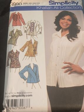 Simplicity Women's Plus Size 26w-32w Sewing Pattern Khaliah Ali Top Shirt Blouse